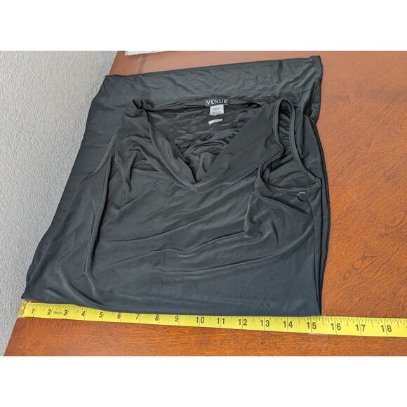 Venus Club‎ Cutout Back Dress M Black Drape Bodycon Studs Mini Party Sleeveless - Picture 6 of 9